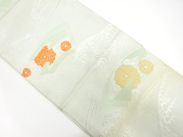 JAPANESE KIMONO / ANTIQUE ROUGH WAVES / GROUND PAPER / FLOWER PATTERN 